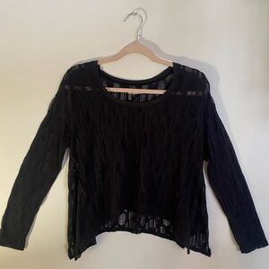 Silence + Noise Textured Black Long Sleeve Top